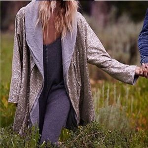 RARE free people lovely lurxe swing hooded jacket